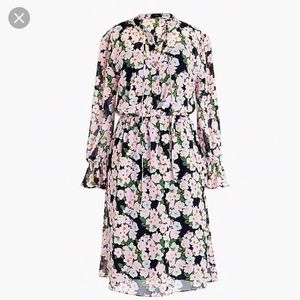 NWT J Crew floral drapey tie front dress